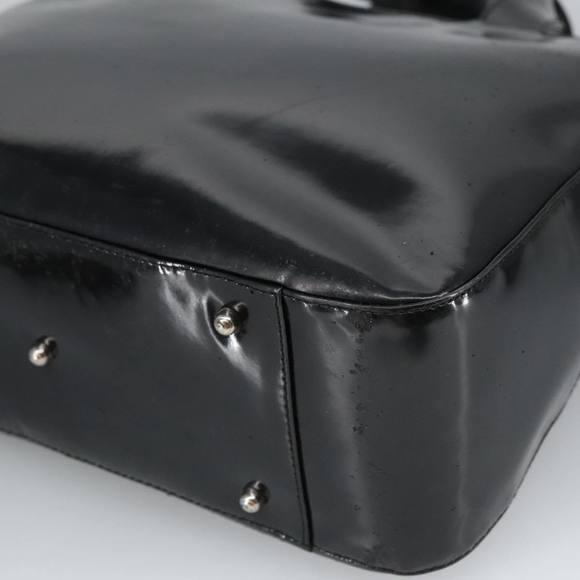 GUCCI Hand Bag Enamel 2way Black Silver 000 1013 0504 Auth fm3966 - Picture 15 of 16